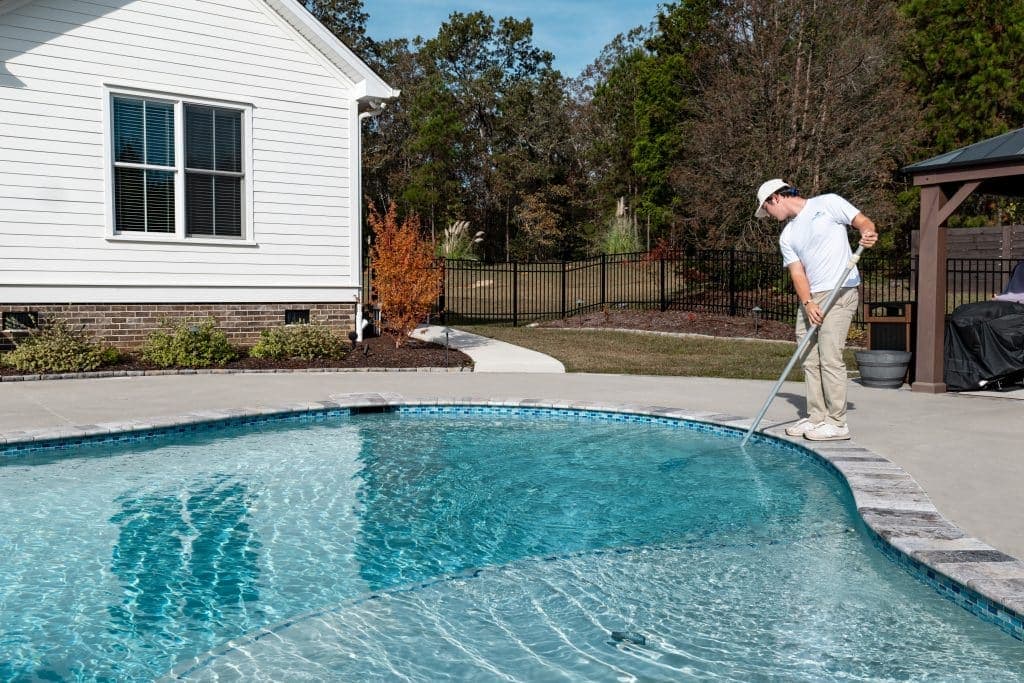 Crystal clear pool maintained by Sands Pool Care
